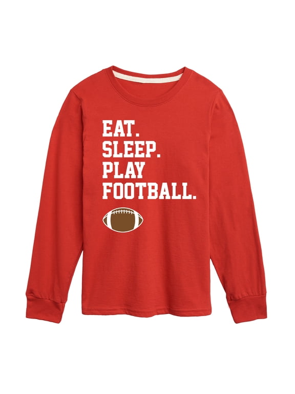 - Eat Sleep Play Football Long Sleeve Graphic T-Shirt