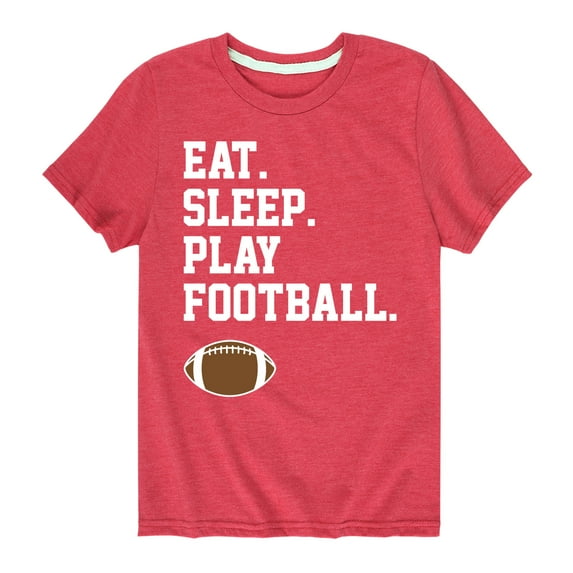 Instant Message - Eat Sleep Play Football - Toddler & Youth Short Sleeve Graphic T-Shirt