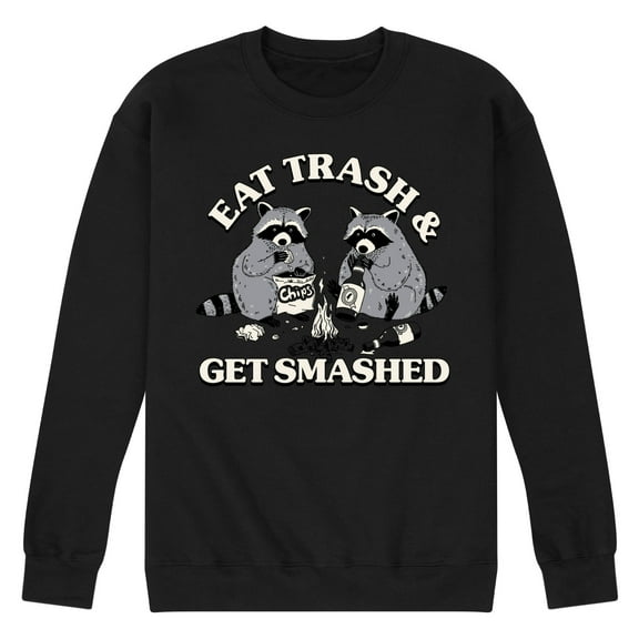 Instant Message - Eat Trash Get Smashed - Men's Crew Neck Fleece Pullover