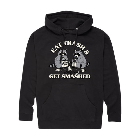 Instant Message - Eat Trash Get Smashed - Men's Pullover Hooded Fleece Sweatshirt