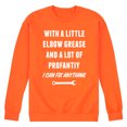 thumbnail image 1 of Instant Message - Elbow Grease And Profanity - Men's Crew Neck Fleece Pullover, 1 of 7