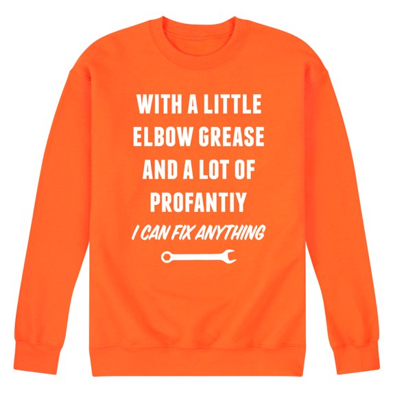 Instant Message - Elbow Grease And Profanity - Men's Crew Neck Fleece Pullover