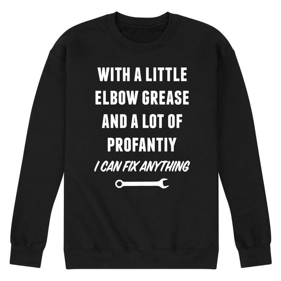 Instant Message - Elbow Grease And Profanity - Men's Crew Neck Fleece Pullover