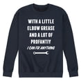 thumbnail image 1 of Instant Message - Elbow Grease And Profanity - Men's Crew Neck Fleece Pullover, 1 of 6