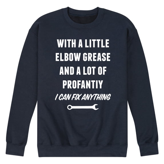 Instant Message - Elbow Grease And Profanity - Men's Crew Neck Fleece Pullover