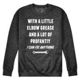 thumbnail image 1 of Instant Message - Elbow Grease And Profanity - Men's Crew Neck Fleece Pullover, 1 of 6