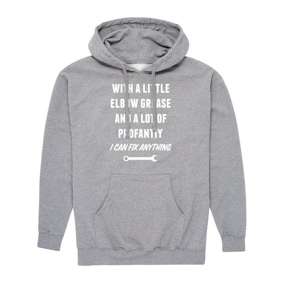 Instant Message - Elbow Grease And Profanity - Men's Pullover Hooded Fleece Sweatshirt