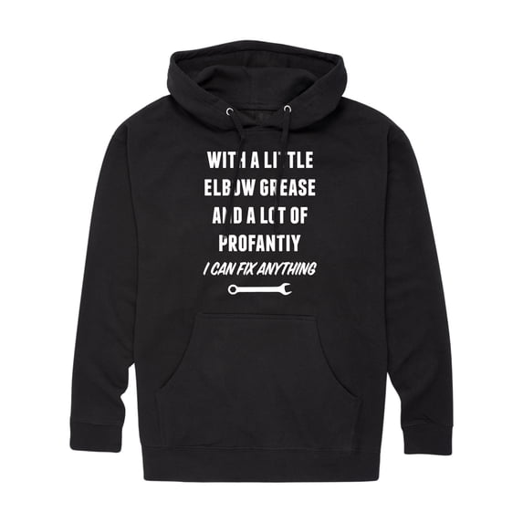 Instant Message - Elbow Grease And Profanity - Men's Pullover Hooded Fleece Sweatshirt