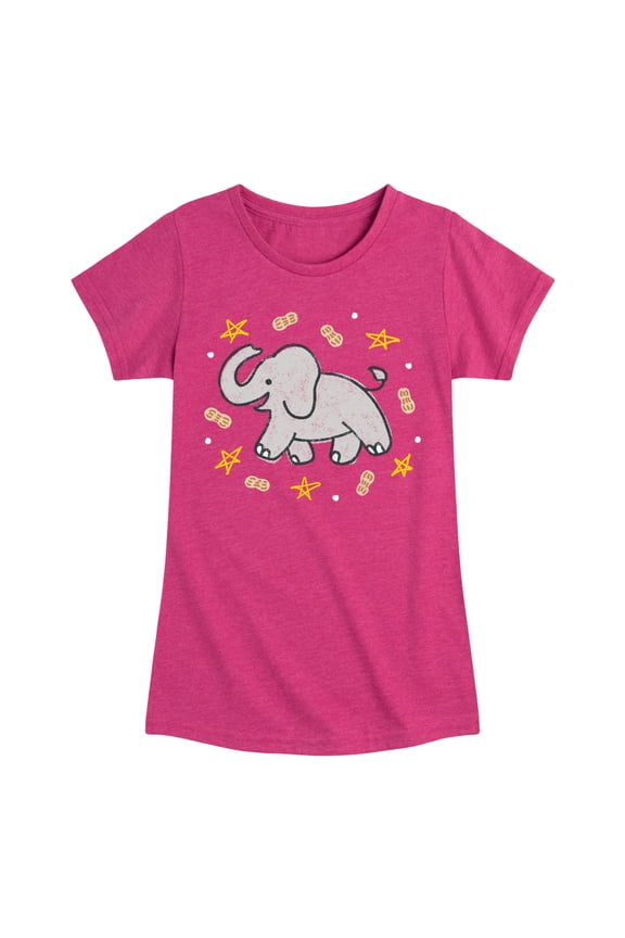 - Elephants Love Peanuts - Toddler & Youth Girls Short Sleeve Graphic T-Shirt