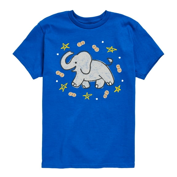 Instant Message - Elephants Love Peanuts - Toddler & Youth Short Sleeve Graphic T-Shirt