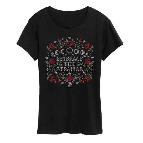 Instant Message - Embrace the Strange Cross Stitch - Women's Short Sleeve Graphic T-Shirt