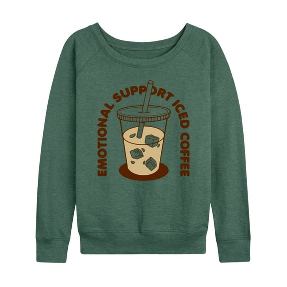 Instant Message - Emotional Support Iced Coffee - Women's Lightweight French Terry Long Sleeve Shirt