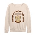 thumbnail image 1 of Instant Message - Emotional Support Iced Coffee - Women's Lightweight French Terry Long Sleeve Shirt, 1 of 6
