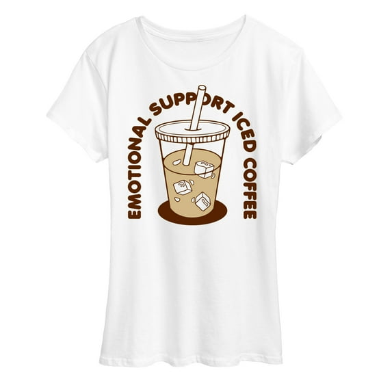 Instant Message - Emotional Support Iced Coffee - Women's Short Sleeve Graphic T-Shirt