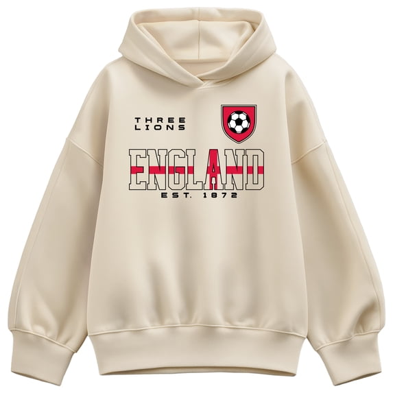 Instant Message - England Soccer Jersey Oversized Fleece Hoodie Sweatshirt