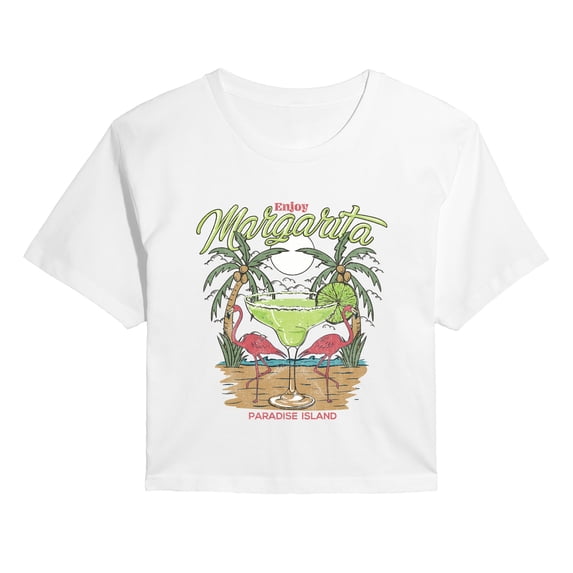 Instant Message - Enjoy Margarita Paradise Cropped Graphic T-Shirt