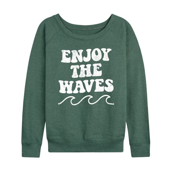 Instant Message - Enjoy The Waves - Women's Lightweight French Terry Long Sleeve Shirt