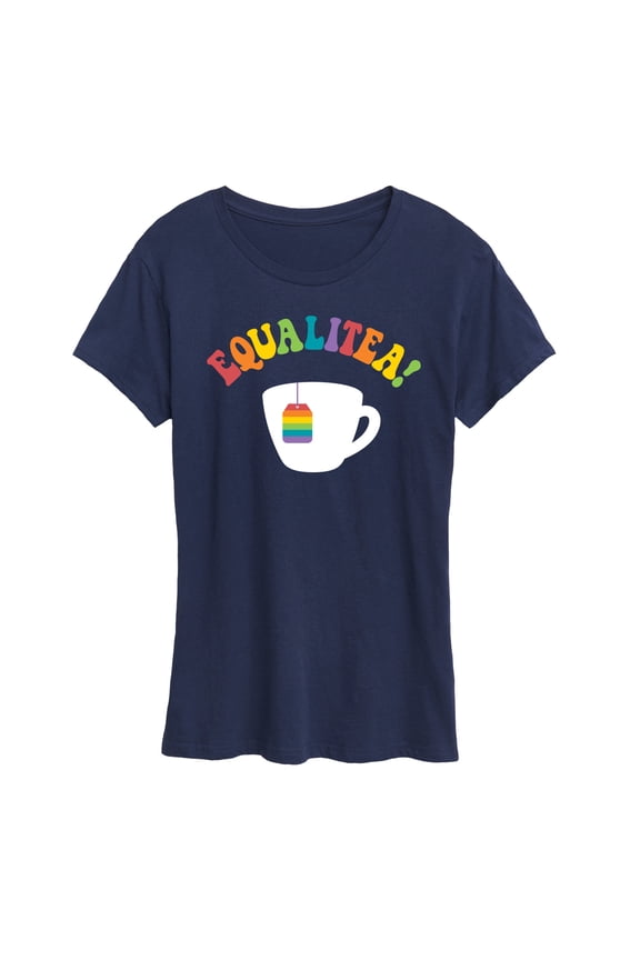 - Equalitea! Rainbow Tea Bag - LGBT Pride Ally- Women's Short Sleeve Graphic T-Shirt
