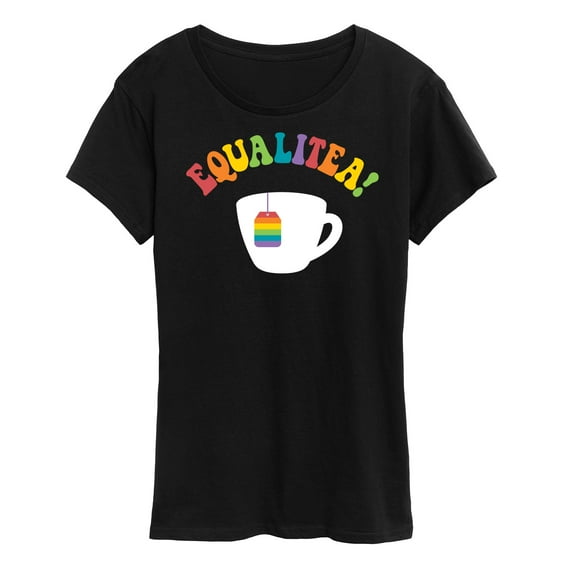 Instant Message - Equalitea! Rainbow Tea Bag - LGBT Pride Ally- Women's Short Sleeve Graphic T-Shirt