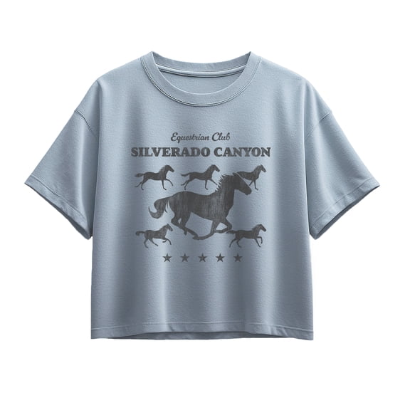 Instant Message - Equestrian Club Short Sleeve Boxy Graphic T-Shirt