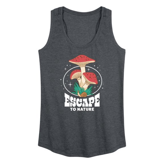Instant Message - Escape to Nature - Blooming Mushrooms - Women's Racerback Tank Top