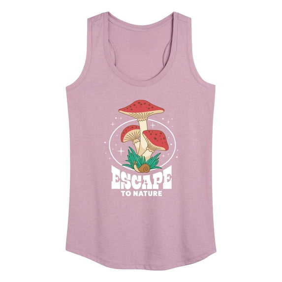 Instant Message - Escape to Nature - Blooming Mushrooms - Women's Racerback Tank Top