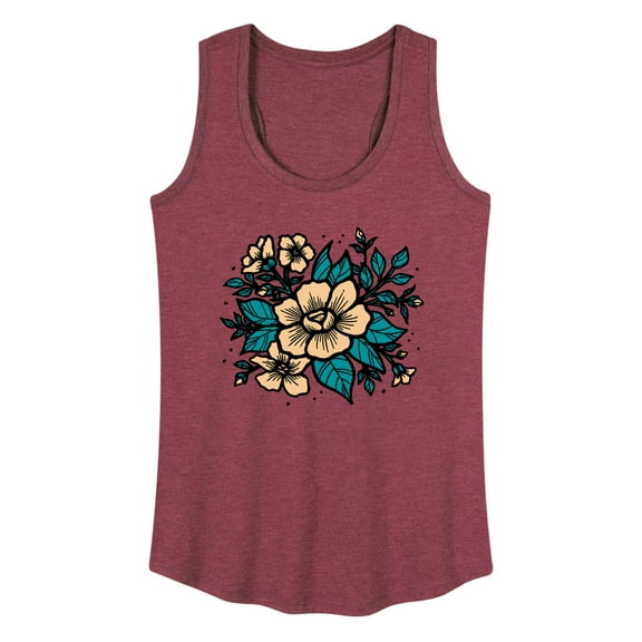 Instant Message - Etched Flowers - Women's Racerback Tank Top