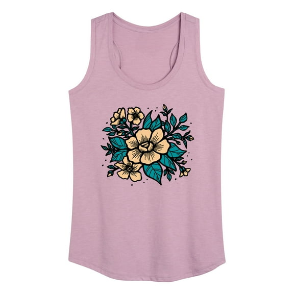 Instant Message - Etched Flowers - Women's Racerback Tank Top