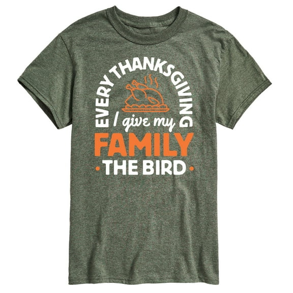 Instant Message - Every Thanksgiving Give My Family Bird - Men's Short Sleeve Graphic T-Shirt