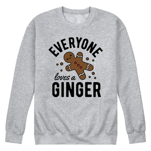 Instant Message - Everyone Loves Gingerbread Man - Men's Long Sleeve Crew Fleece Sweatshirt