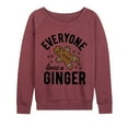 thumbnail image 1 of Instant Message - Everyone Loves Gingerbread Man - Women's French Terry Long Sleeve Pullover, 1 of 5