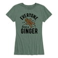 thumbnail image 1 of Instant Message - Everyone Loves Gingerbread Man - Women's Short Sleeve Graphic T-shirt, 1 of 5