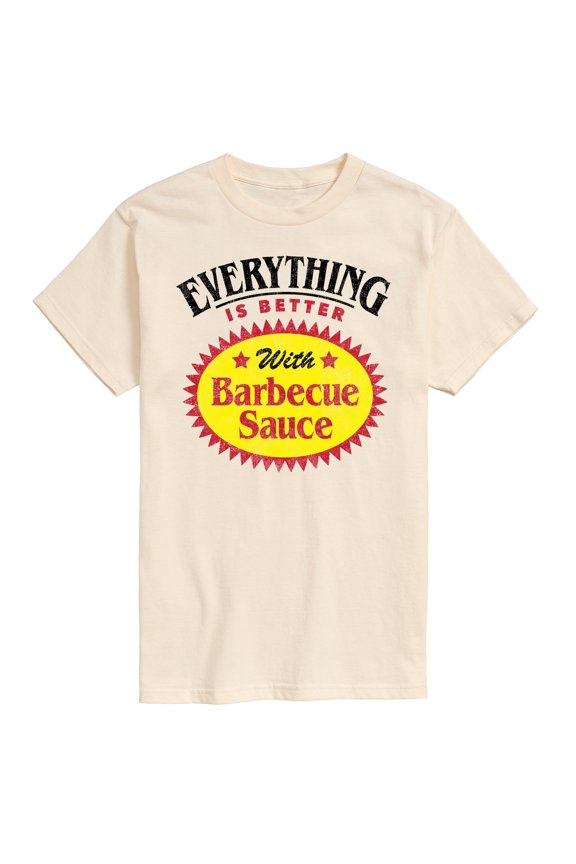- Everything Is Better Barbecue Sauce Label - Men's Short Sleeve Graphic T-Shirt