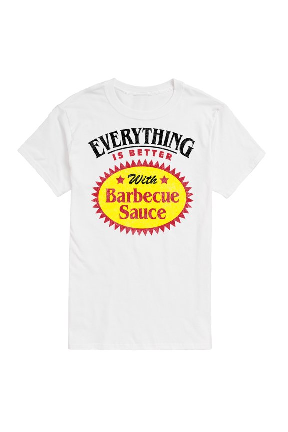 - Everything Is Better Barbecue Sauce Label - Men's Short Sleeve Graphic T-Shirt
