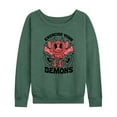 thumbnail image 1 of Instant Message - Exercise Your Demons - Women's Lightweight French Terry Long Sleeve Shirt, 1 of 5