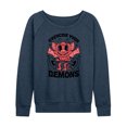 thumbnail image 1 of Instant Message - Exercise Your Demons - Women's Lightweight French Terry Long Sleeve Shirt, 1 of 6