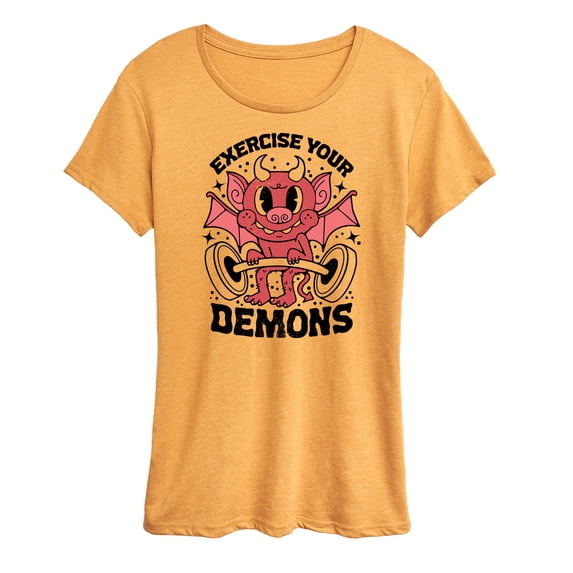 Instant Message - Exercise Your Demons - Women's Short Sleeve Graphic T-Shirt