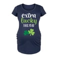thumbnail image 1 of Instant Message - Extra Lucky This Year - Women's Maternity Scoop Neck Graphic T-Shirt, 1 of 5