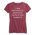 thumbnail image 1 of Instant Message - Extroverted Yesterday - Women's Short Sleeve Graphic T-Shirt, 1 of 5
