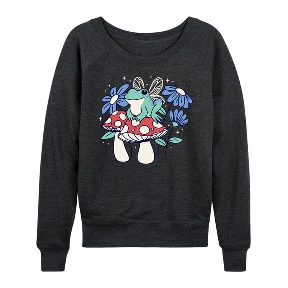 Instant Message - Fairy Frog - Women's Lightweight French Terry Long Sleeve Shirt