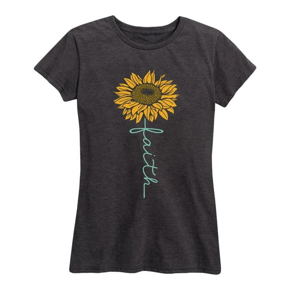 Instant Message - Faith Sunflower Stem - Easter - Women's Short Sleeve Graphic T-Shirt