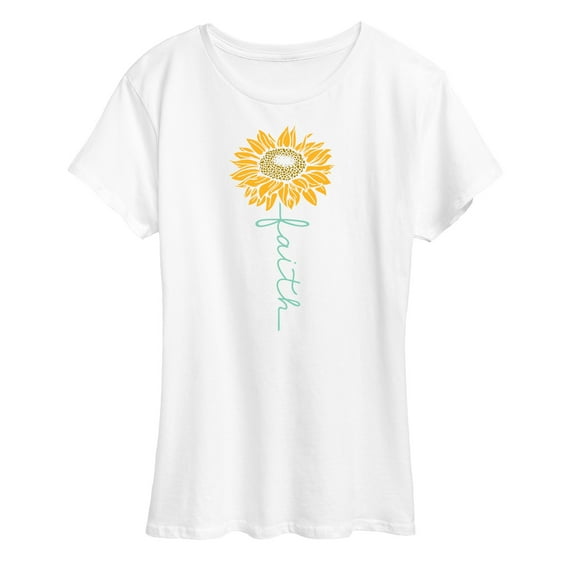 Instant Message - Faith Sunflower Stem - Easter - Women's Short Sleeve Graphic T-Shirt