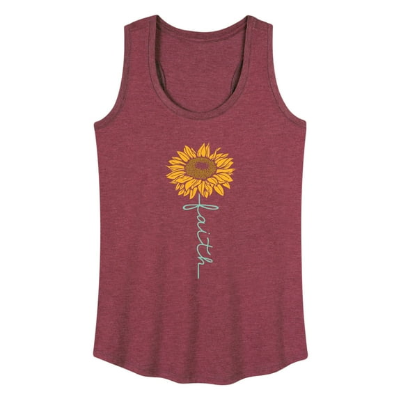 Instant Message - Faith Sunflower Stem - Women's Racerback Tank Top