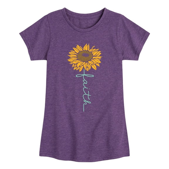 Instant Message - Faith Sunflower - Toddler And Youth Girls Short Sleeve Graphic T-Shirt