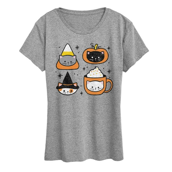 Instant Message - Fall Cat Icons - Women's Short Sleeve Graphic T-Shirt