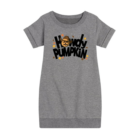 Instant Message - Fall - Howdy Pumpkin - Toddler & Youth Girls Fleece Dress
