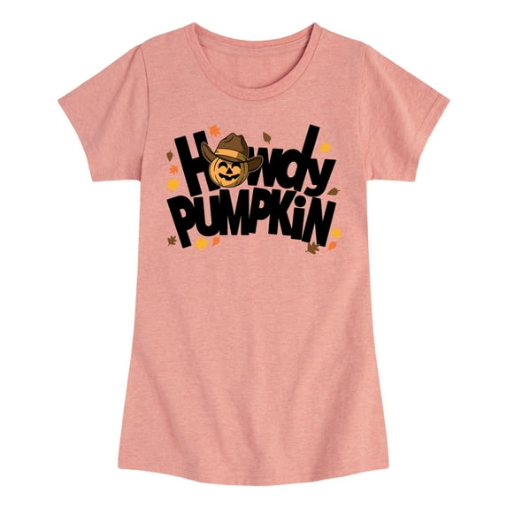 Instant Message - Fall - Howdy Pumpkin - Toddler & Youth Girls Short Sleeve Graphic T-Shirt