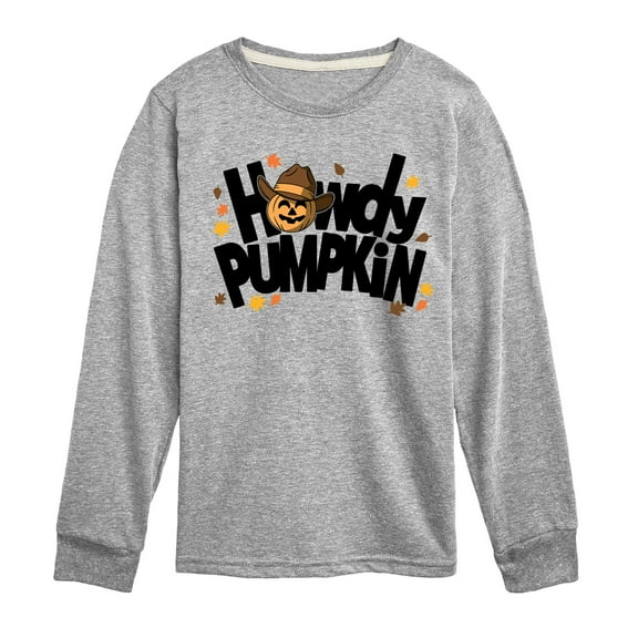 Instant Message - Fall - Howdy Pumpkin - Toddler & Youth Long Sleeve Graphic T-Shirt