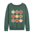 thumbnail image 1 of Instant Message - Fall Leaf Grid - Women's French Terry Long Sleeve Pullover, 1 of 5