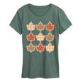 thumbnail image 1 of Instant Message - Fall Leaf Grid - Women's Short Sleeve Graphic T-Shirt, 1 of 5